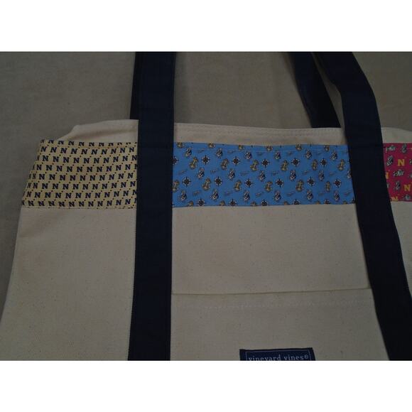 Vineyard Vines U.S. Navy Midshipmen Canvas Classic Tote Bag Ram Mascot Football - Picture 3 of 12